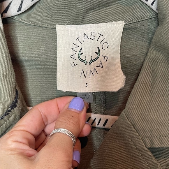 Fantastic Fawn skull and star jumpsuit Green cotton button enclosure size small - Picture 12 of 16